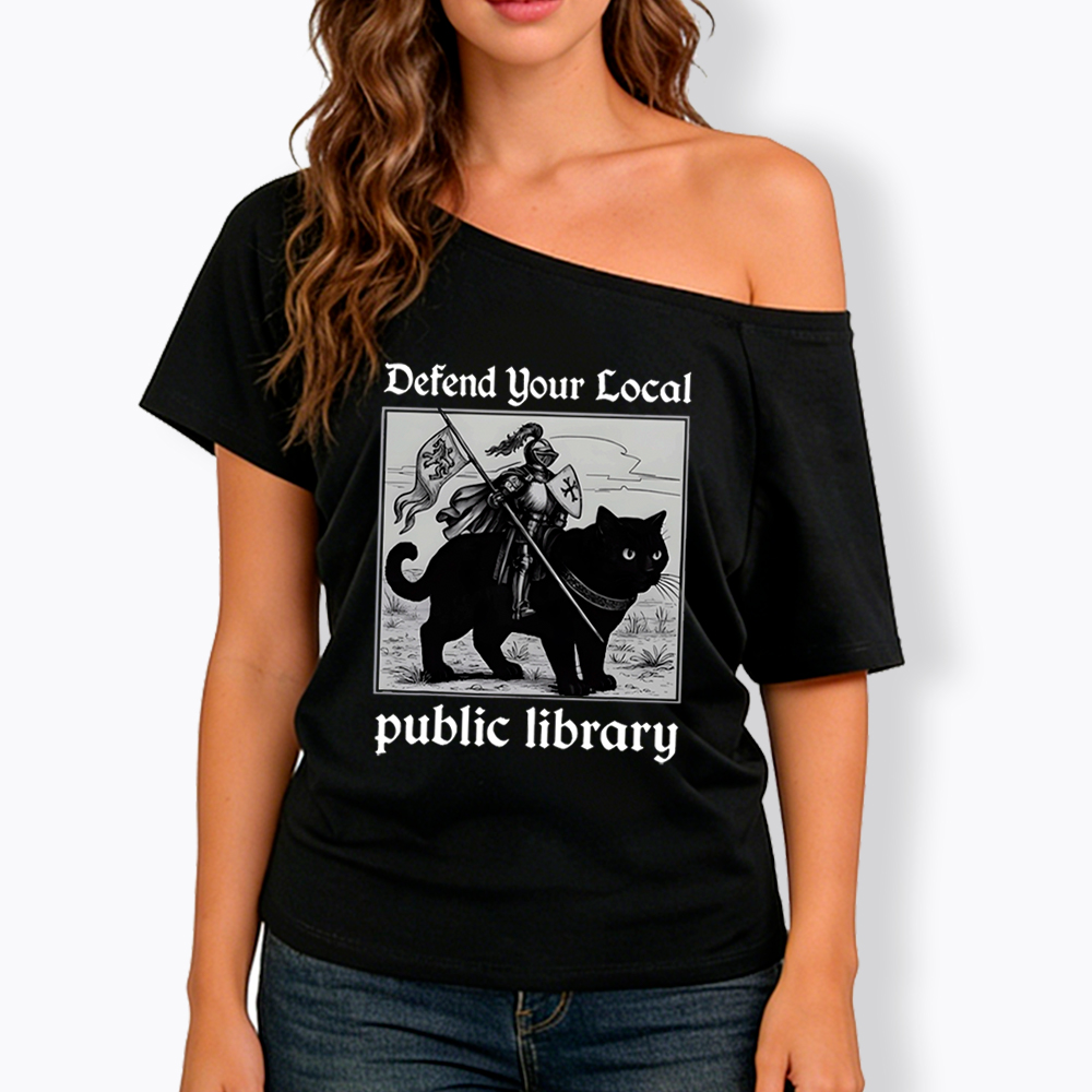 Defend Your Local Public Library Off Shoulder T-Shirt
