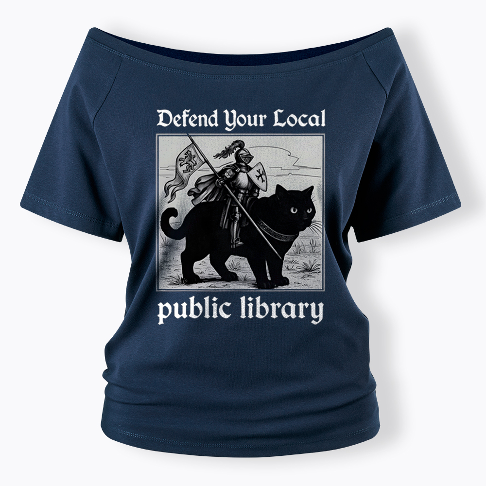 Defend Your Local Public Library Off Shoulder T-Shirt