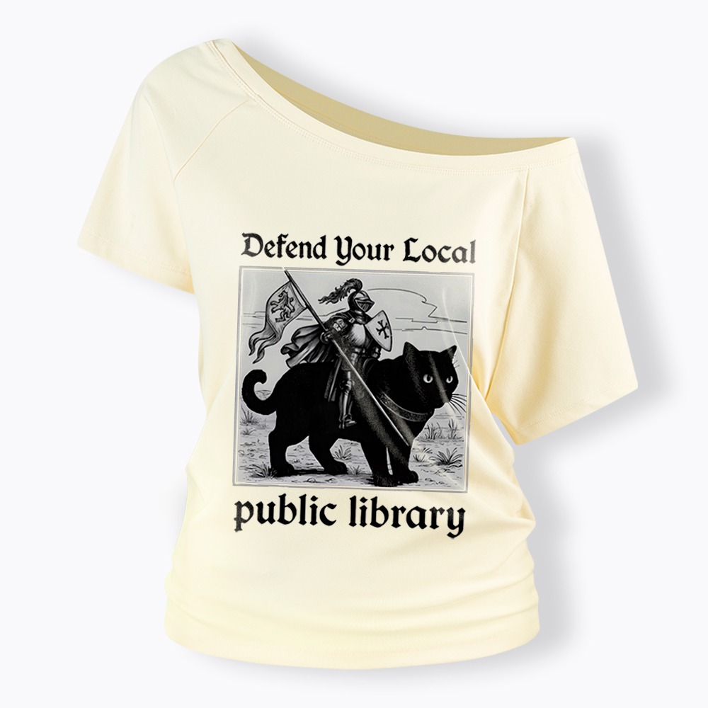 Defend Your Local Public Library Off Shoulder T-Shirt