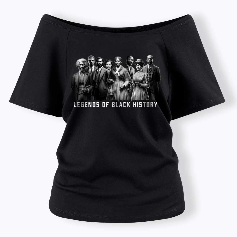 Legends of Black History Off Shoulder T-Shirt