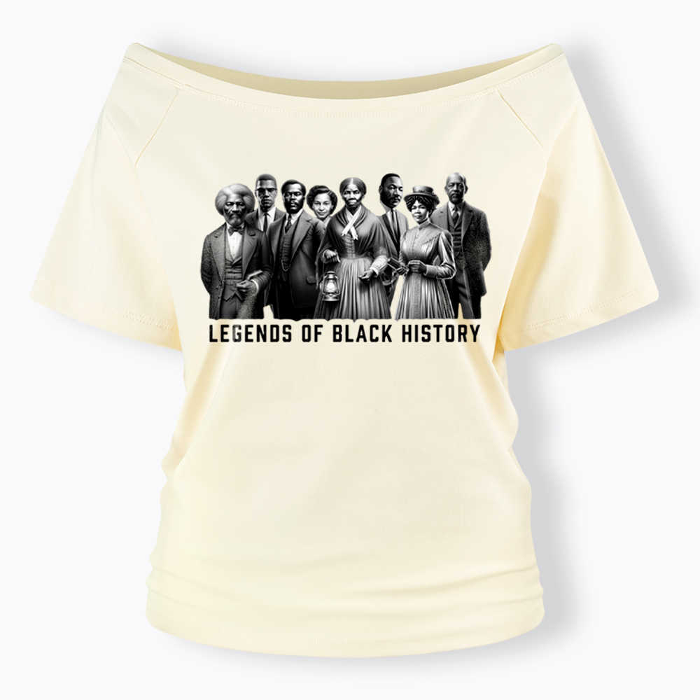 Legends of Black History Off Shoulder T-Shirt