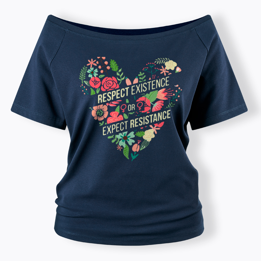 Respect Expect Resistance Off Shoulder T-Shirt