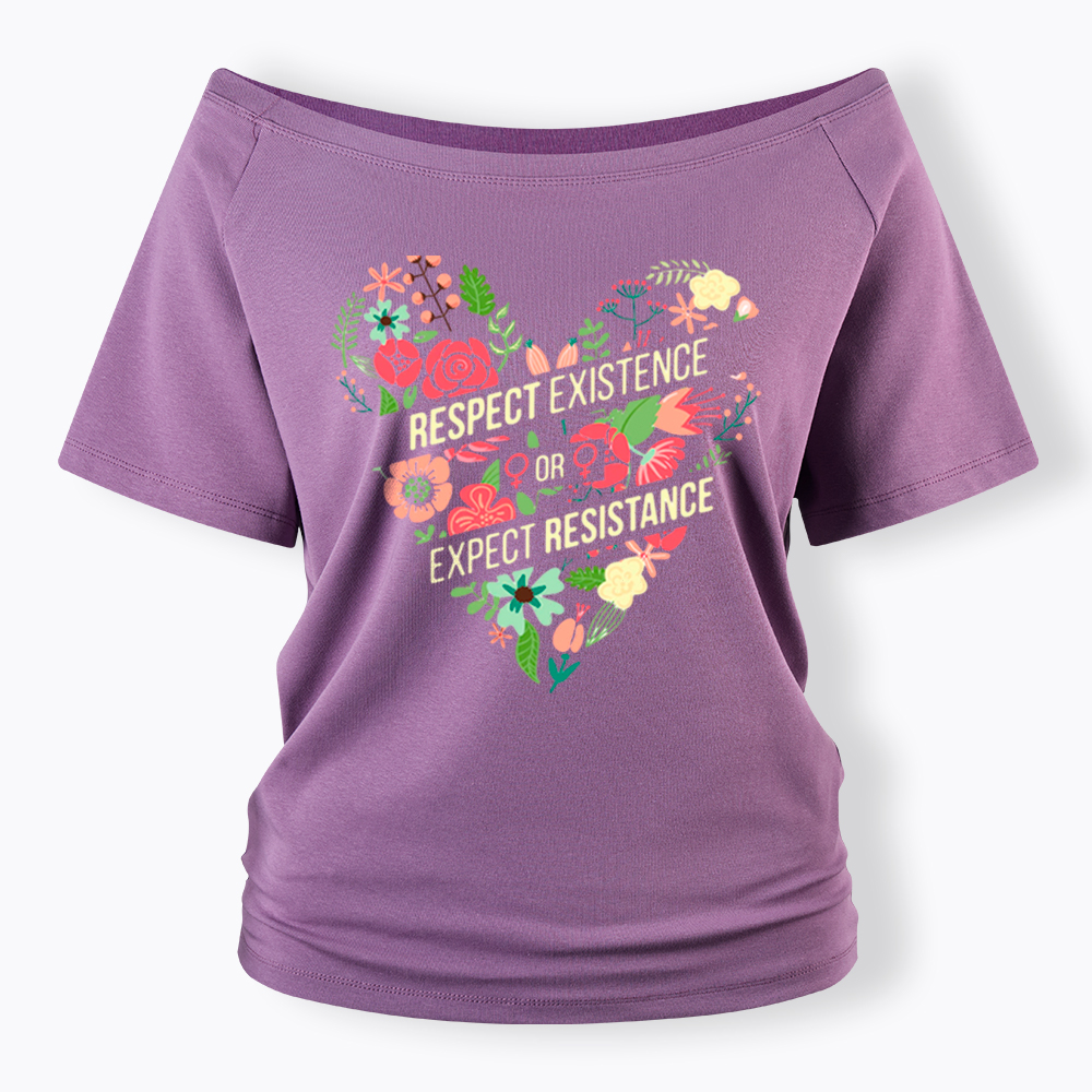 Respect Expect Resistance Off Shoulder T-Shirt