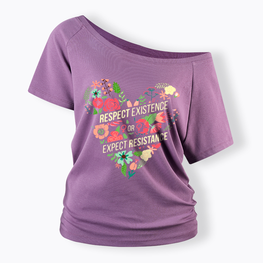 Respect Expect Resistance Off Shoulder T-Shirt