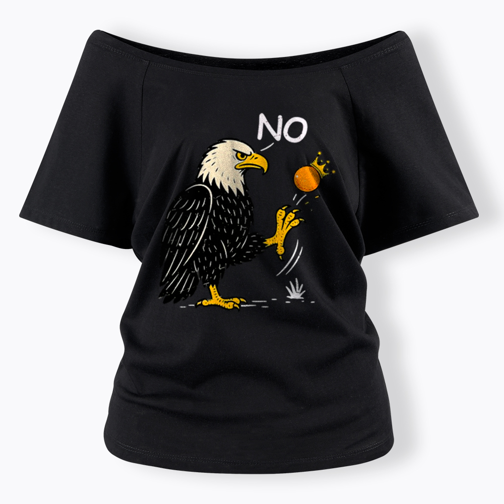 Funny No Kings Off Shoulder T-Shirt