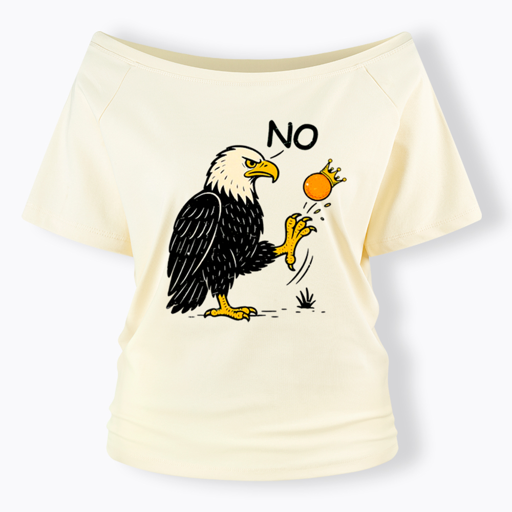 Funny No Kings Off Shoulder T-Shirt