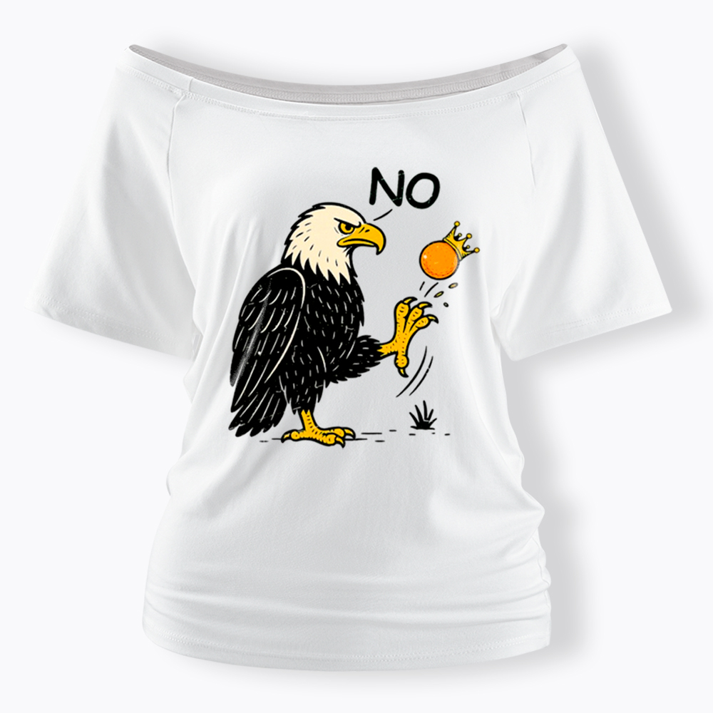 Funny No Kings Off Shoulder T-Shirt