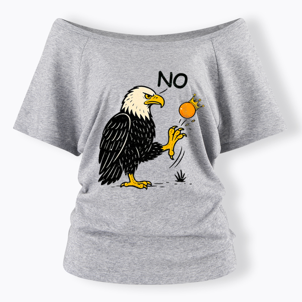 Funny No Kings Off Shoulder T-Shirt