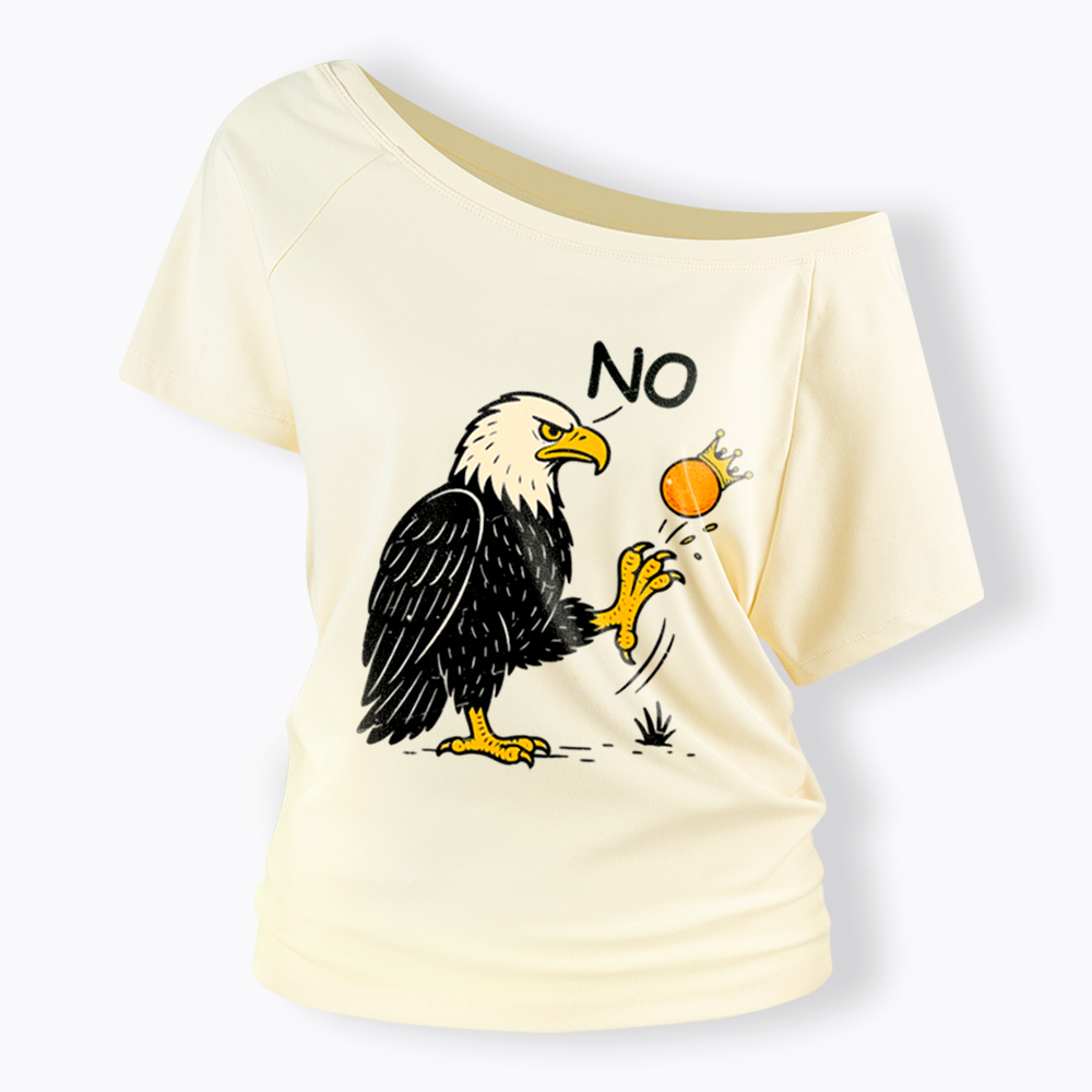 Funny No Kings Off Shoulder T-Shirt
