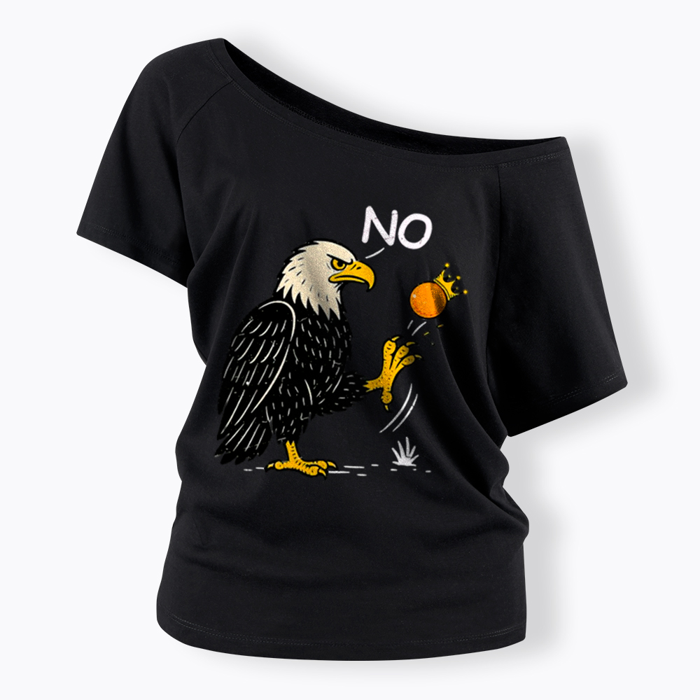 Funny No Kings Off Shoulder T-Shirt