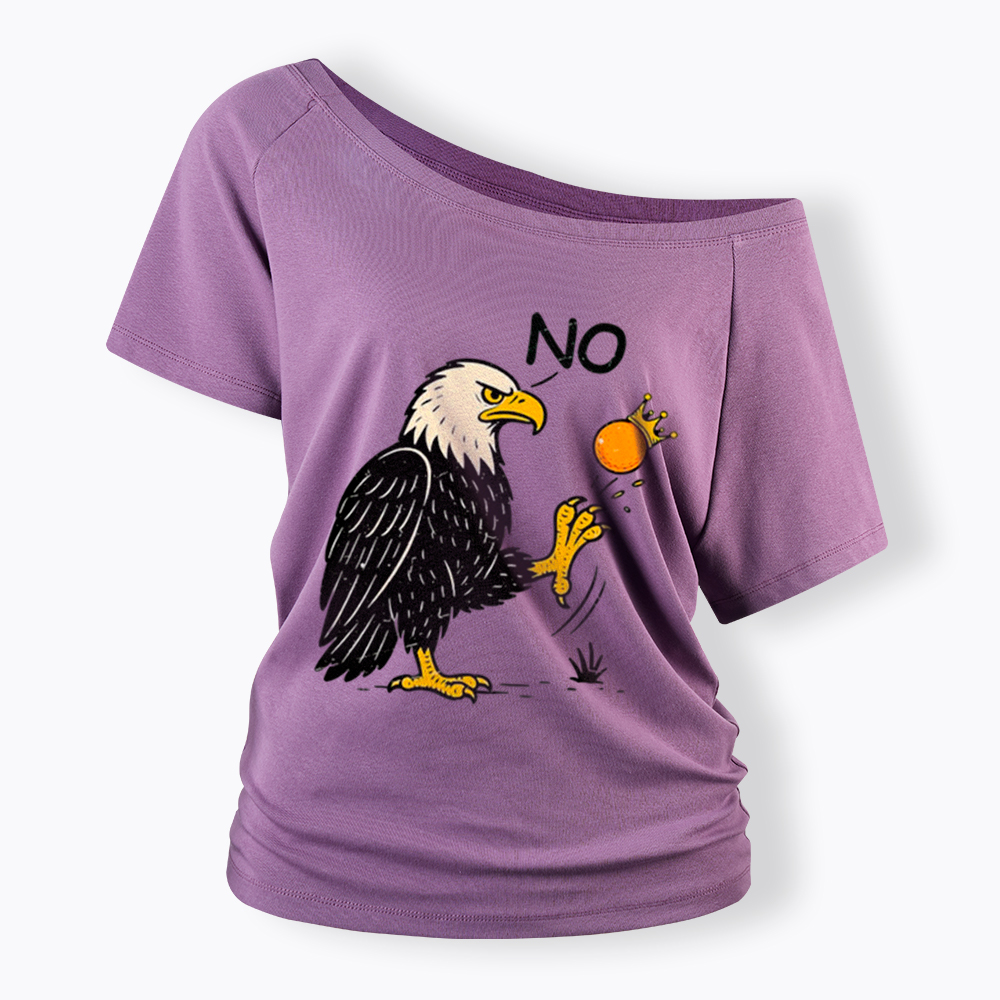 Funny No Kings Off Shoulder T-Shirt