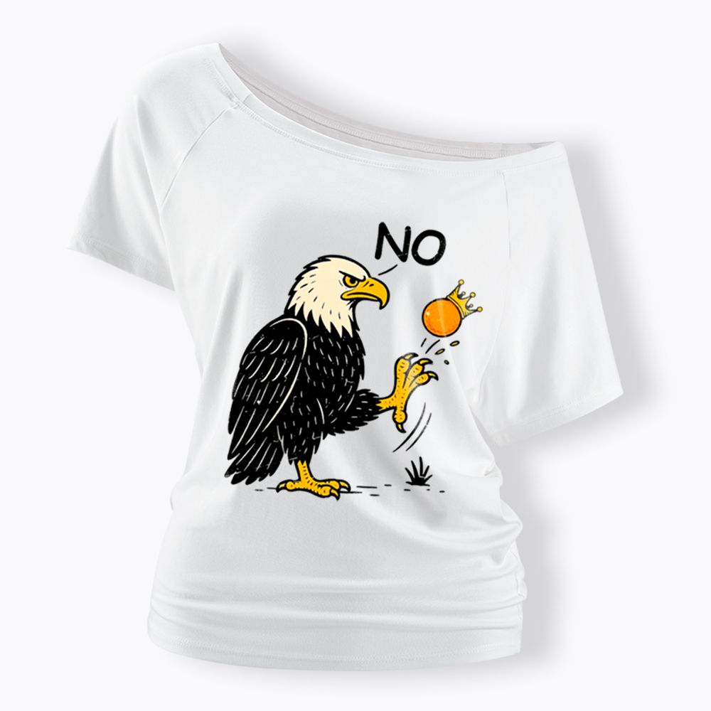 Funny No Kings Off Shoulder T-Shirt