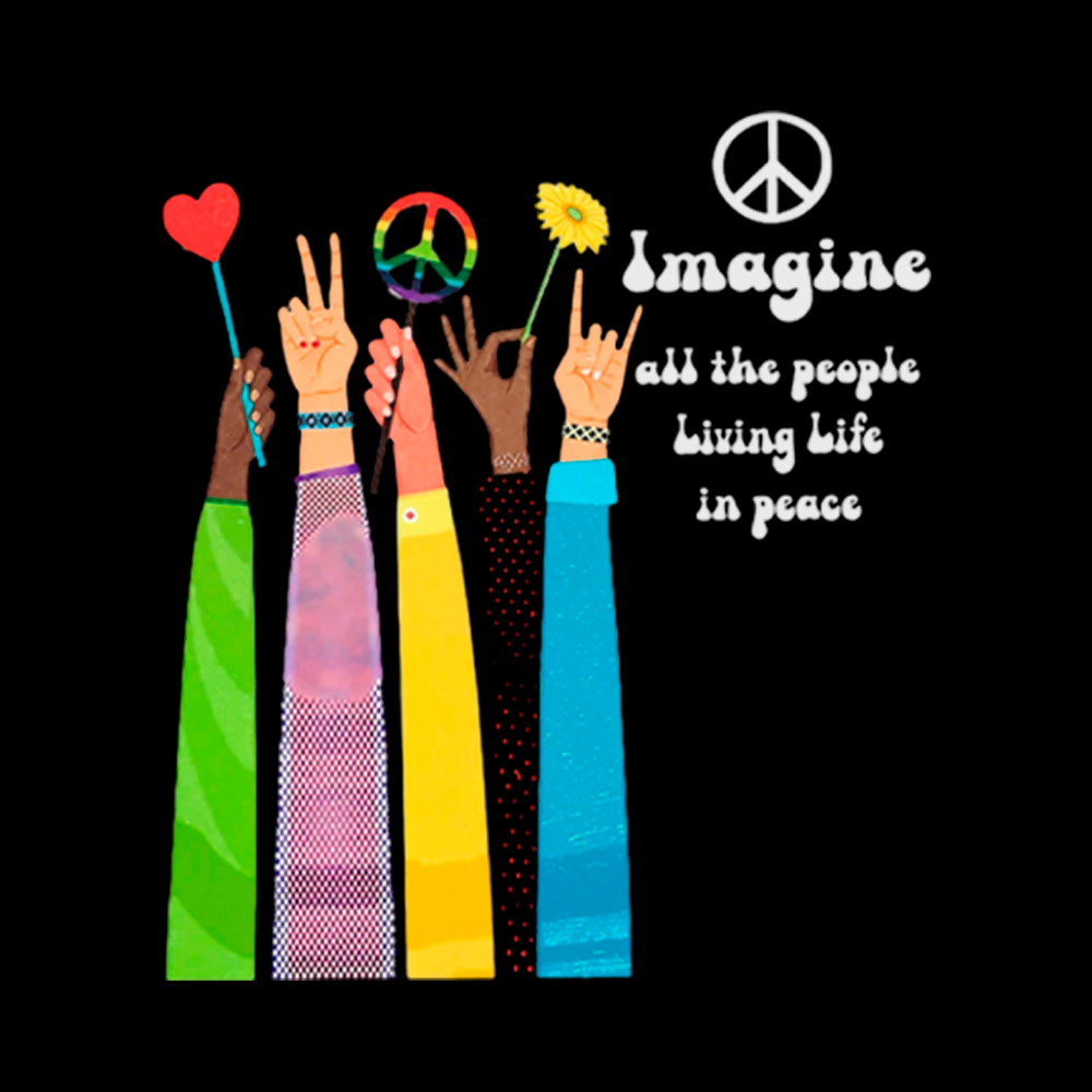 Imagine All The People Living Life In Peace Cropped T-Shirt