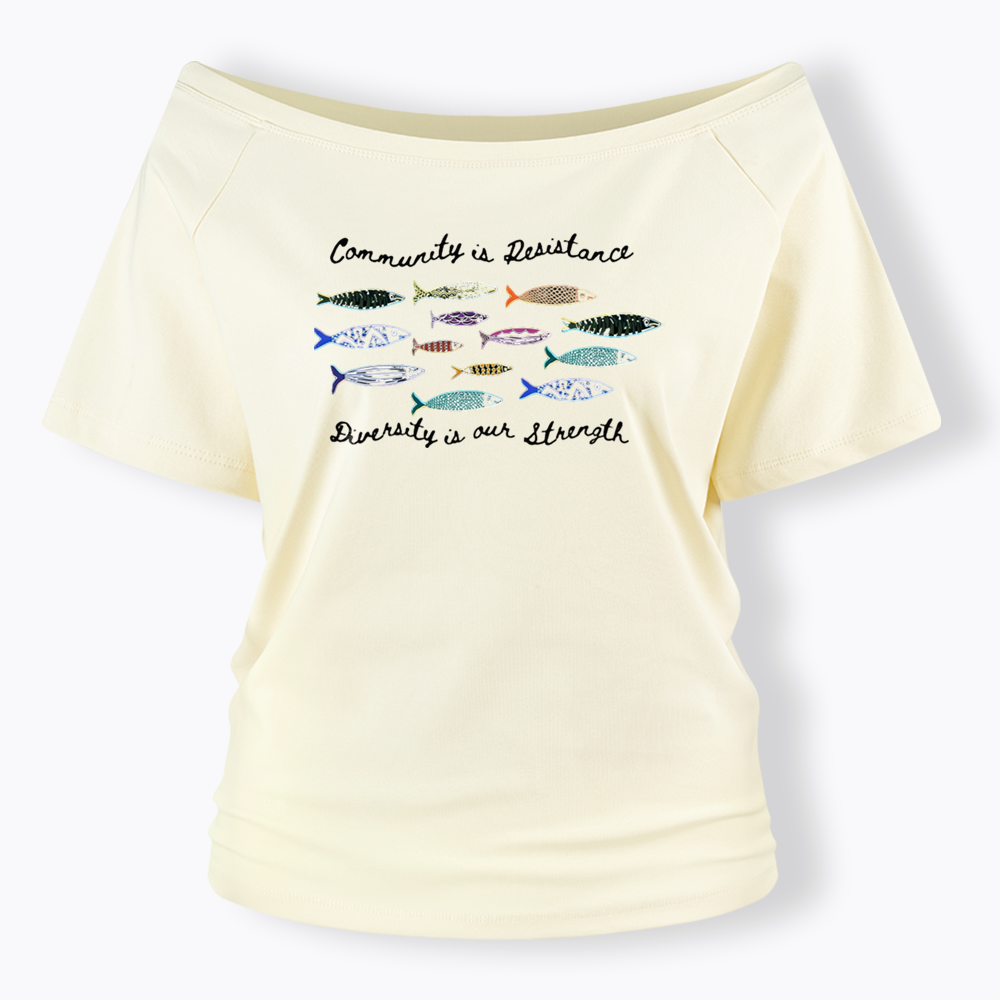 Community is Resistance Off Shoulder T-shirts