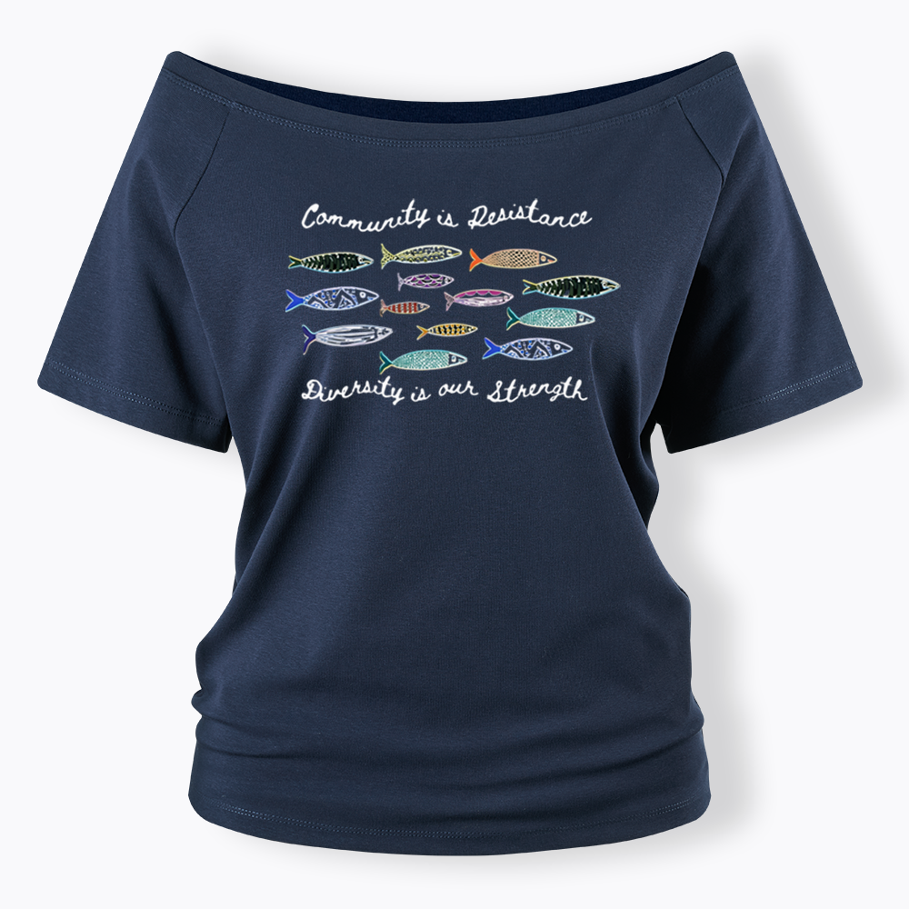 Community is Resistance Off Shoulder T-shirts
