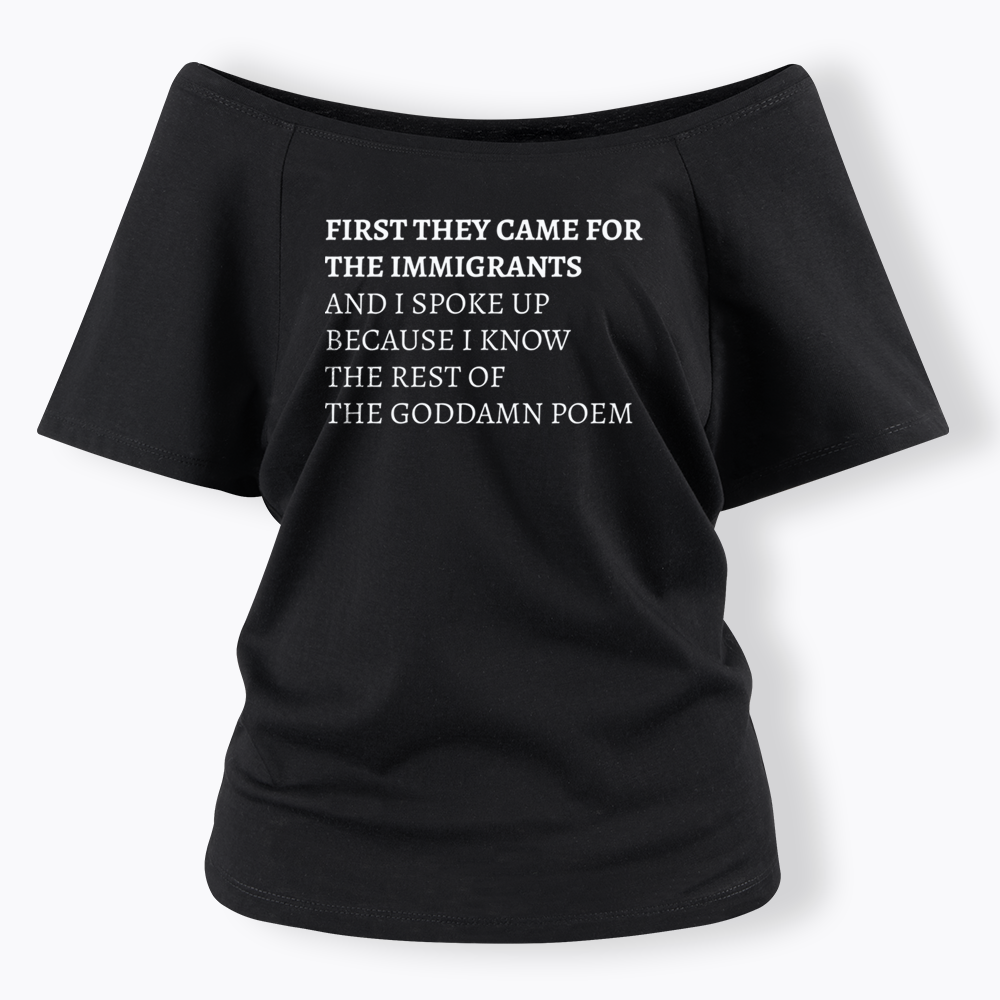 The Goddamn Poem Off Shoulder T-shirts
