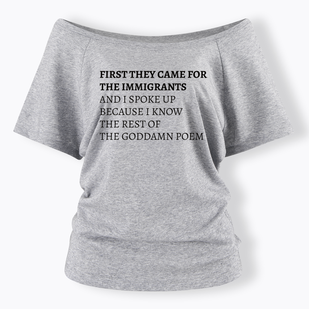 The Goddamn Poem Off Shoulder T-shirts