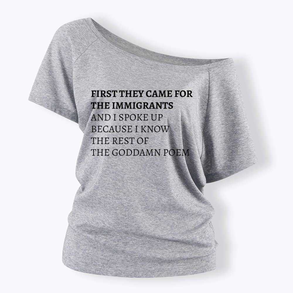 The Goddamn Poem Off Shoulder T-shirts