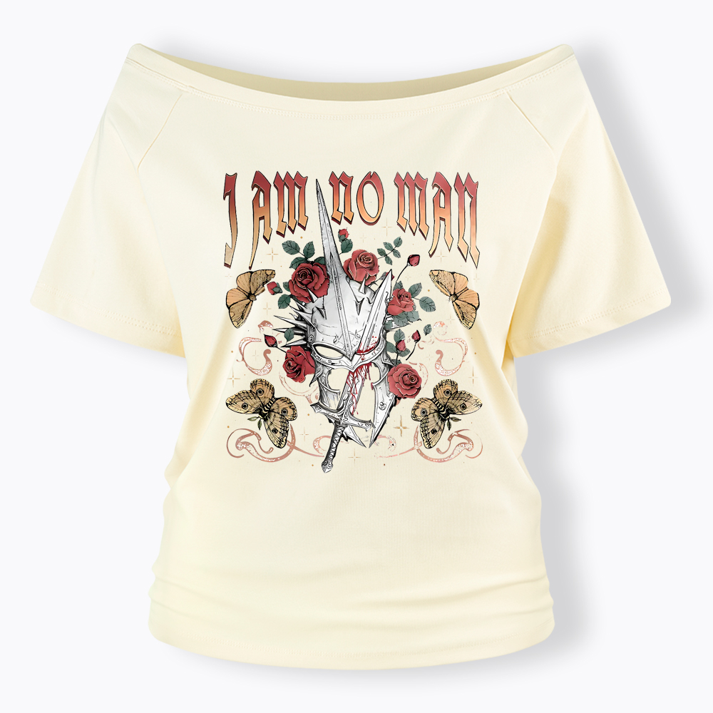 I Am No Man Book Lover Feminist Off Shoulder T-Shirt