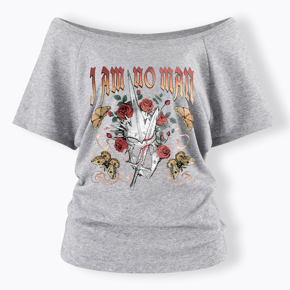 I Am No Man Book Lover Feminist Off Shoulder T-Shirt