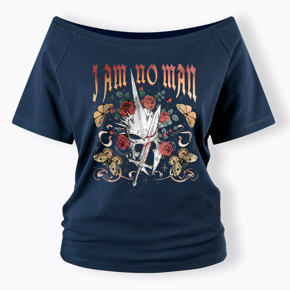 I Am No Man Book Lover Feminist Off Shoulder T-Shirt