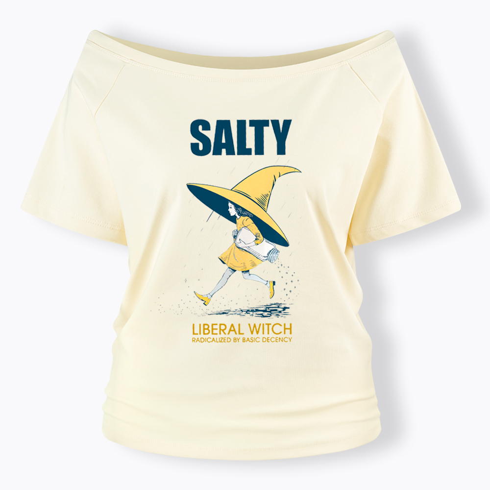Liberal Witch Radicalized By Basic Decency Off Shoulder T-Shirt