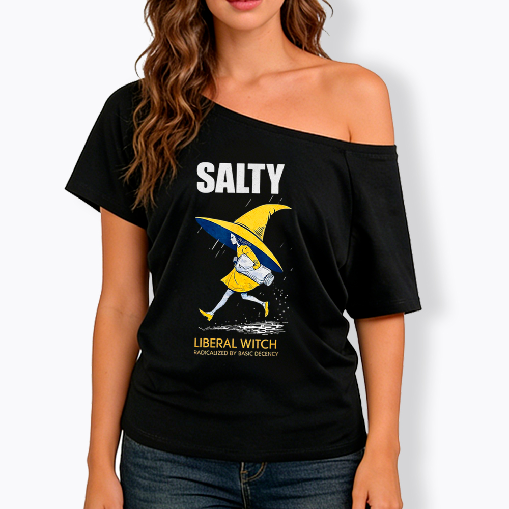 Liberal Witch Radicalized By Basic Decency Off Shoulder T-Shirt