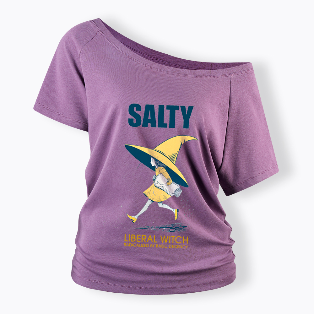 Liberal Witch Radicalized By Basic Decency Off Shoulder T-Shirt