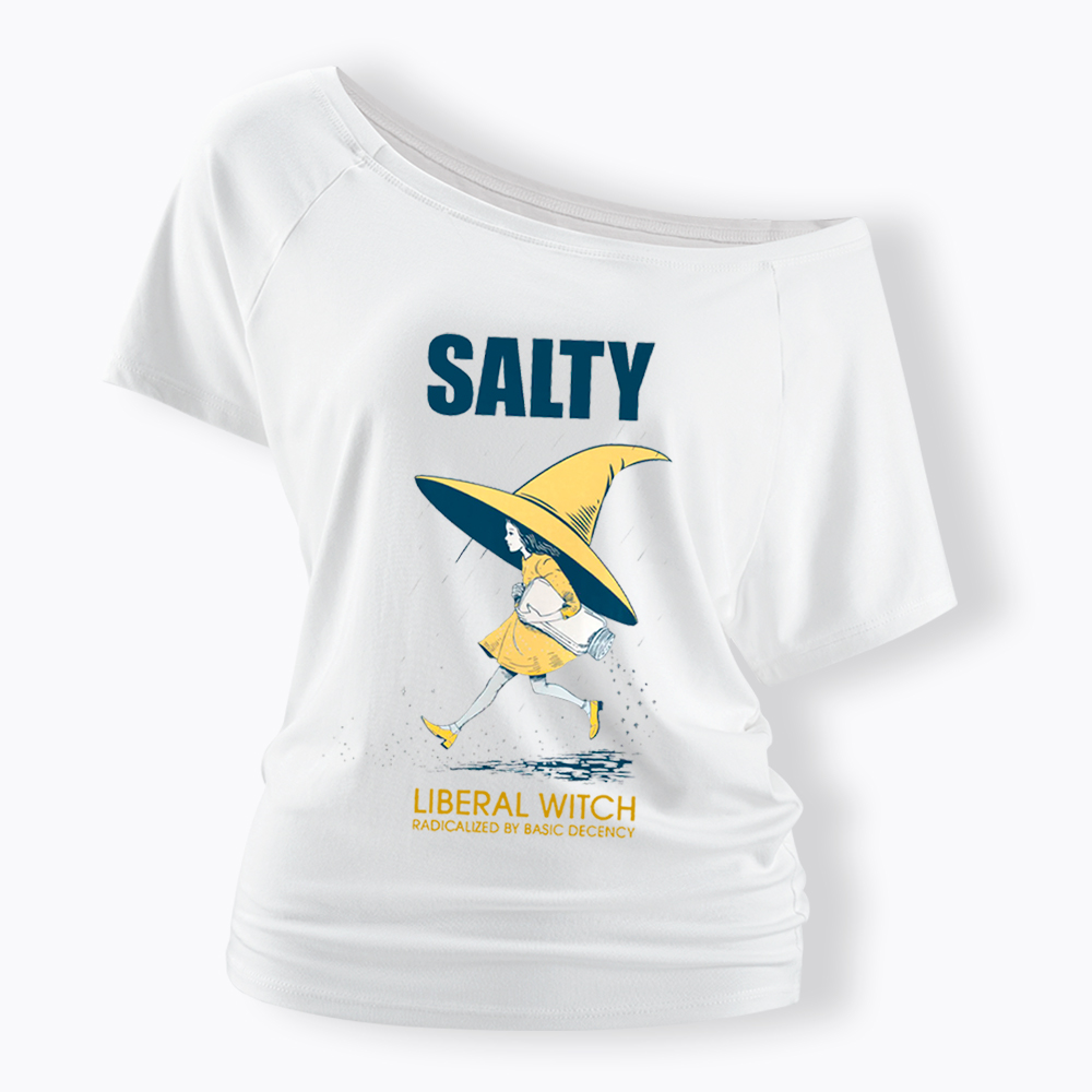 Liberal Witch Radicalized By Basic Decency Off Shoulder T-Shirt