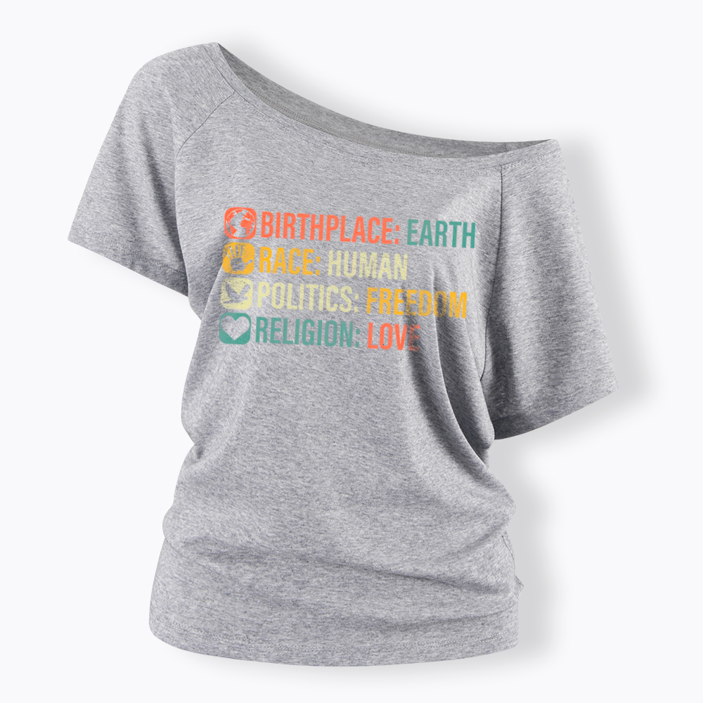 Equality, BLM, Human Rights Off Shoulder T-Shirt
