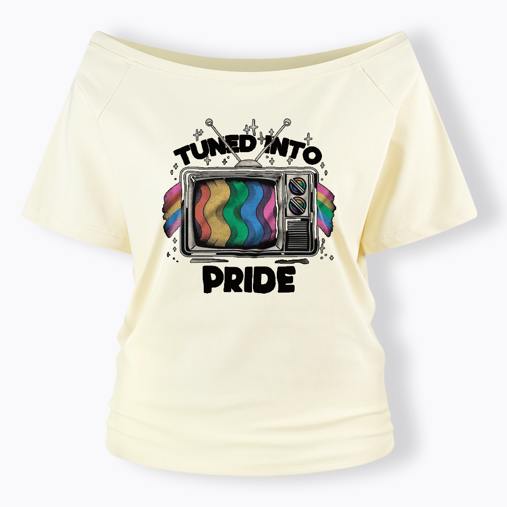 Tuned Into Pride Off Shoulder T-shirts