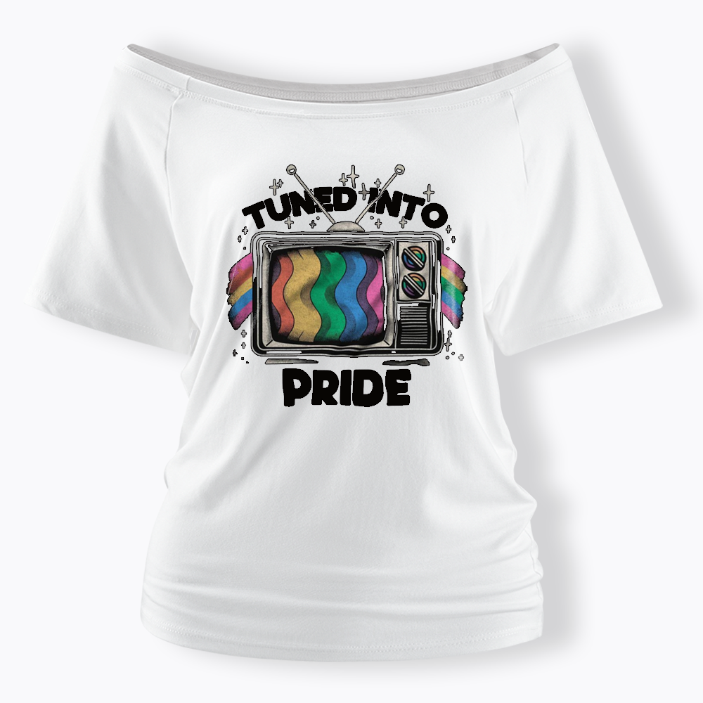 Tuned Into Pride Off Shoulder T-shirts