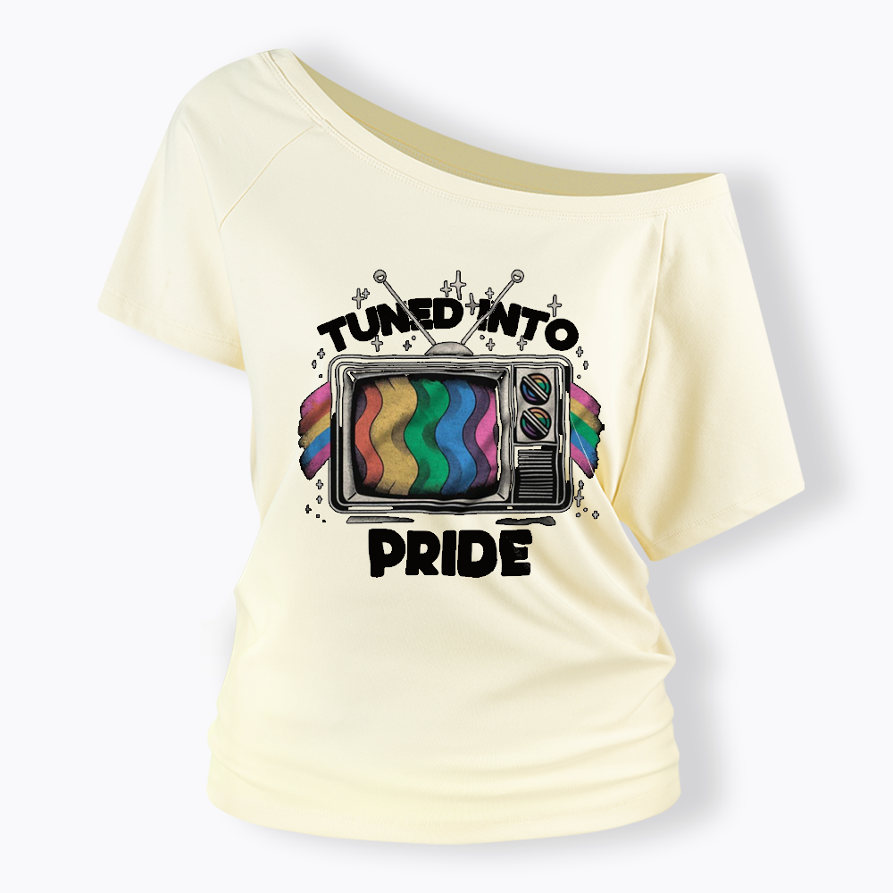 Tuned Into Pride Off Shoulder T-shirts