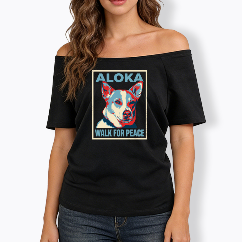 The Peace Dog Poster Off Shoulder T-shirts