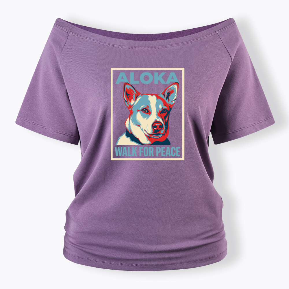 The Peace Dog Poster Off Shoulder T-shirts