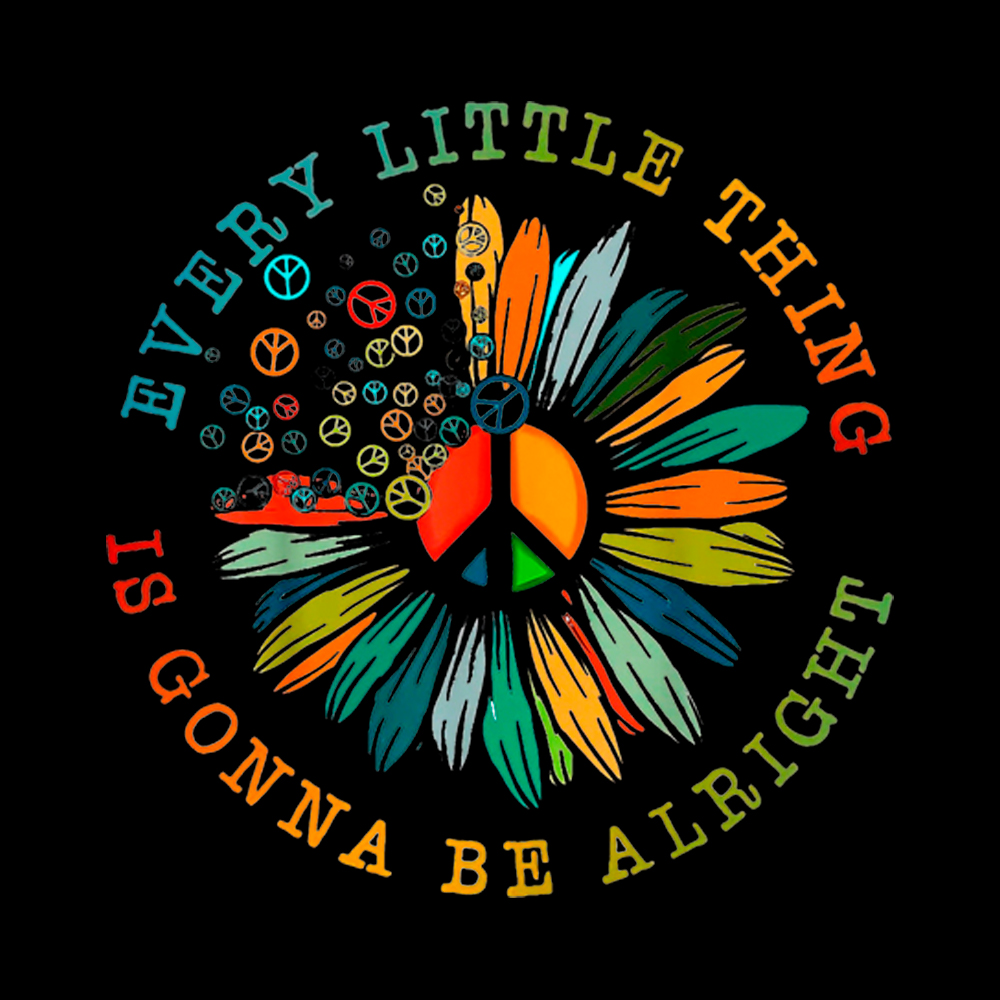 Peace Sign Hippie Daisy Off Shoulder T-Shirt