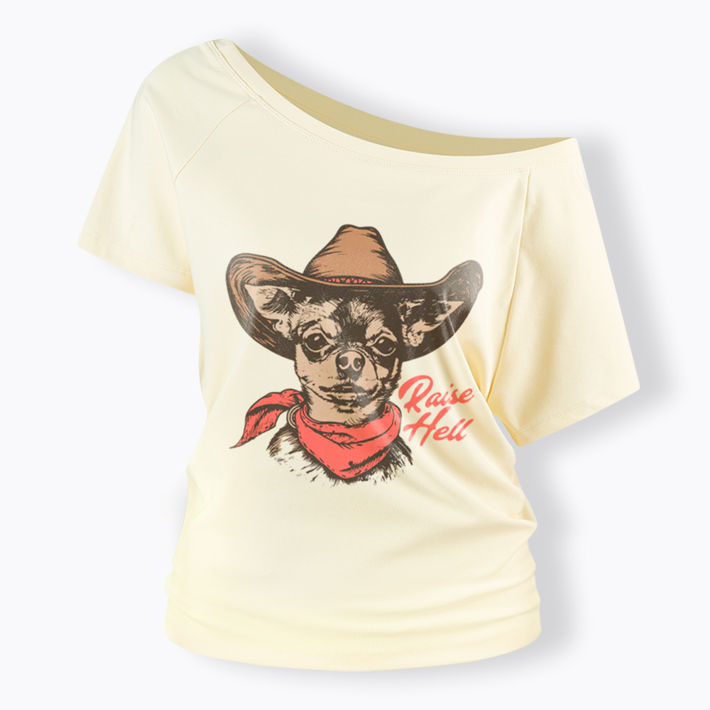 Raise Hell Off Shoulder T-Shirt