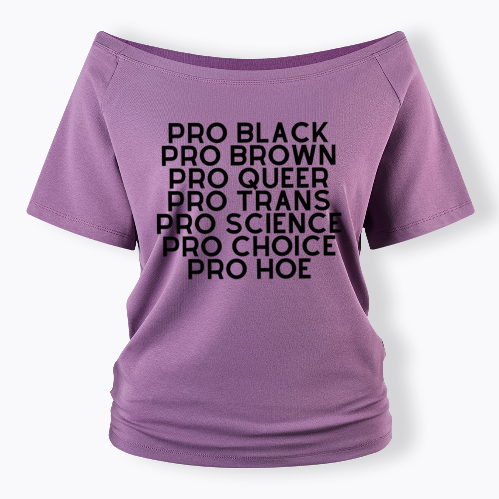 Pro Black Pro Hoe Off Shoulder T-Shirt