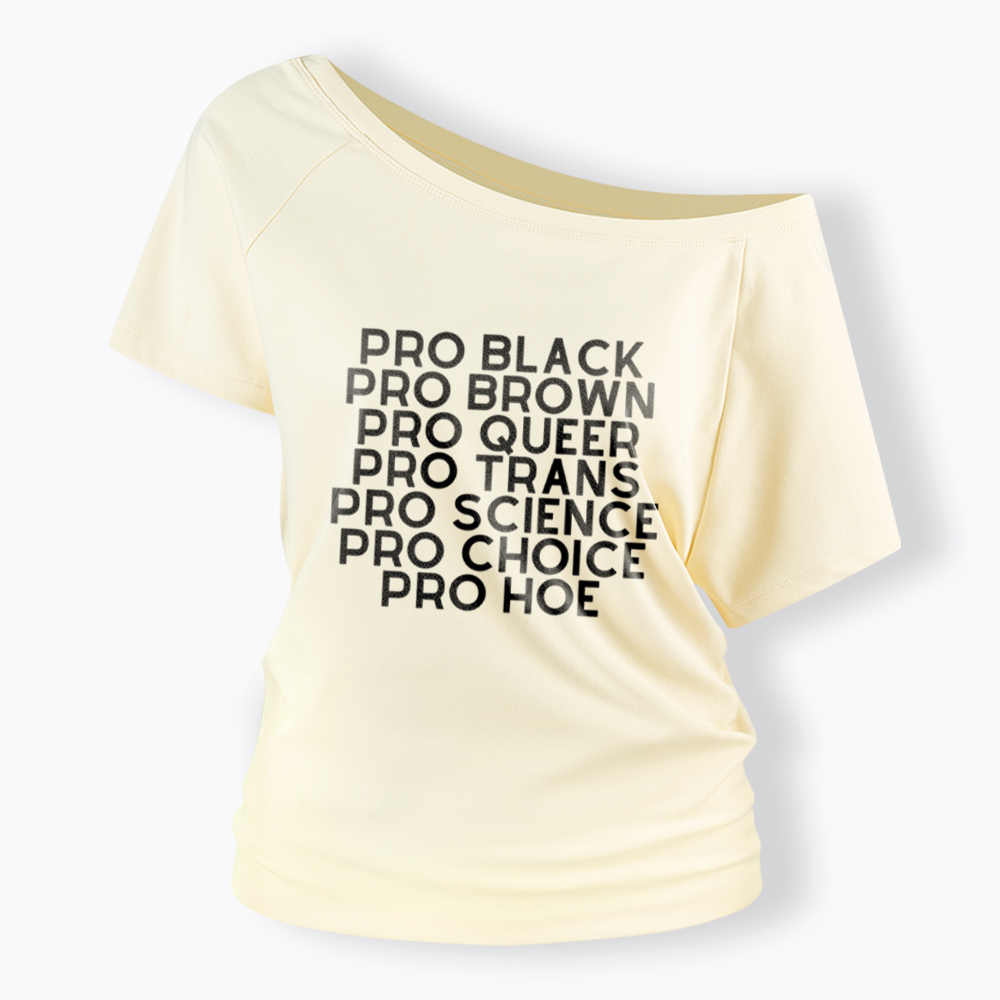 Pro Black Pro Hoe Off Shoulder T-Shirt
