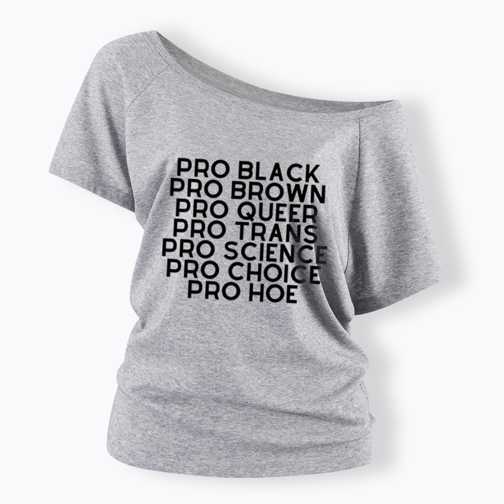 Pro Black Pro Hoe Off Shoulder T-Shirt