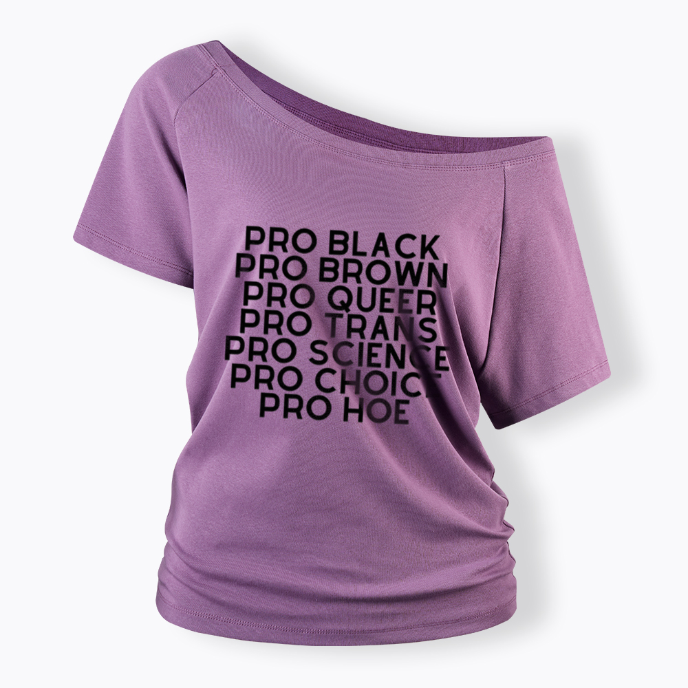 Pro Black Pro Hoe Off Shoulder T-Shirt