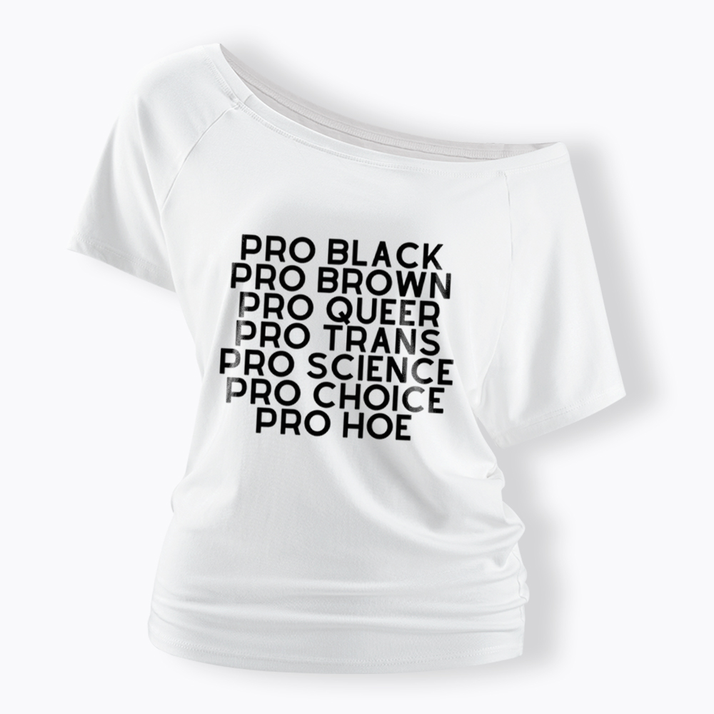 Pro Black Pro Hoe Off Shoulder T-Shirt