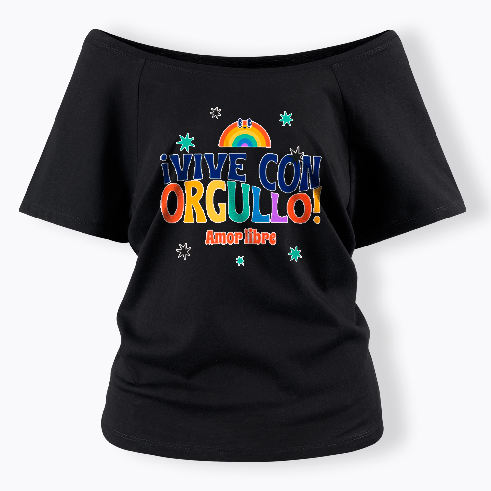 !Vive Con Orgullo! Amor Libre Off Shoulder T-Shirt