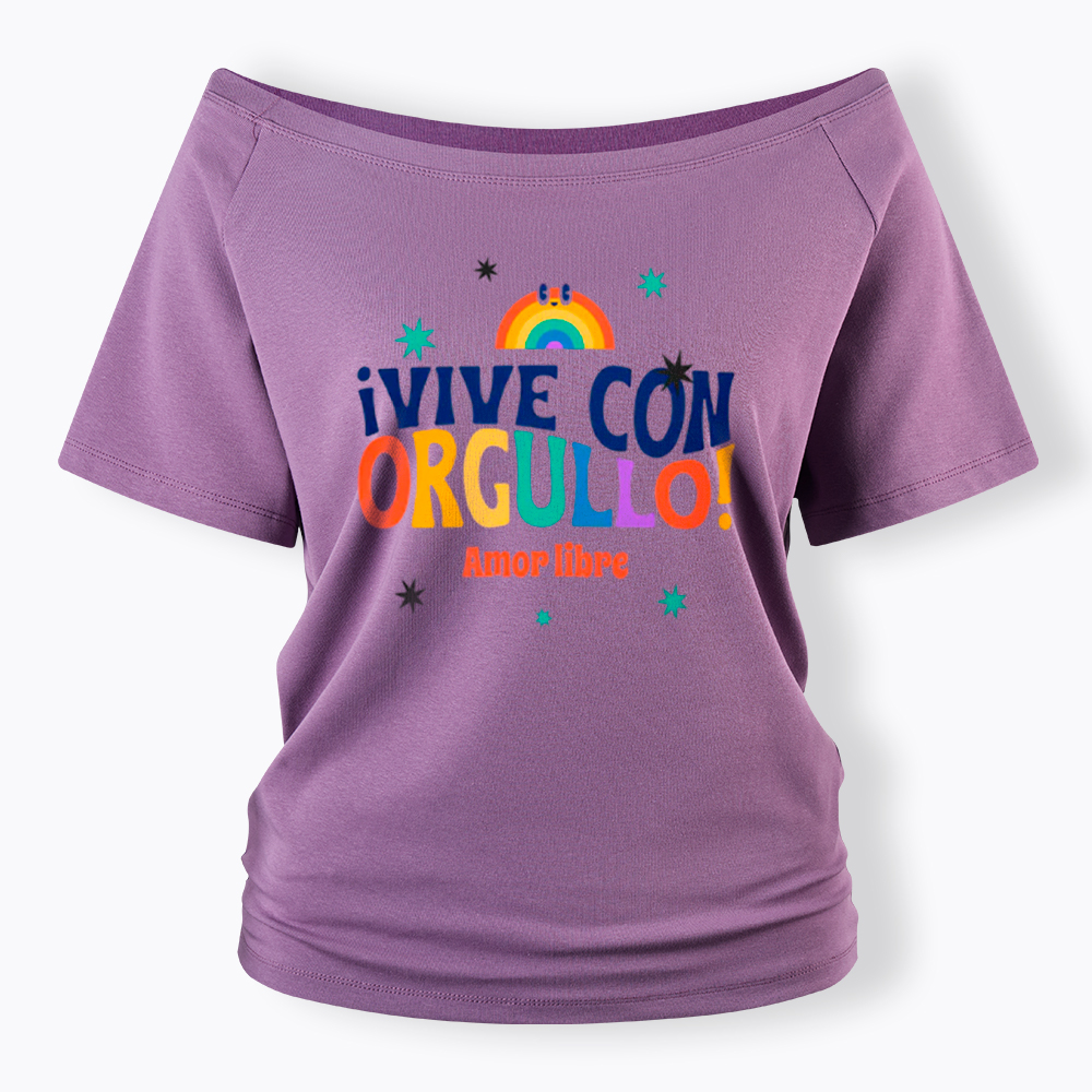 !Vive Con Orgullo! Amor Libre Off Shoulder T-Shirt