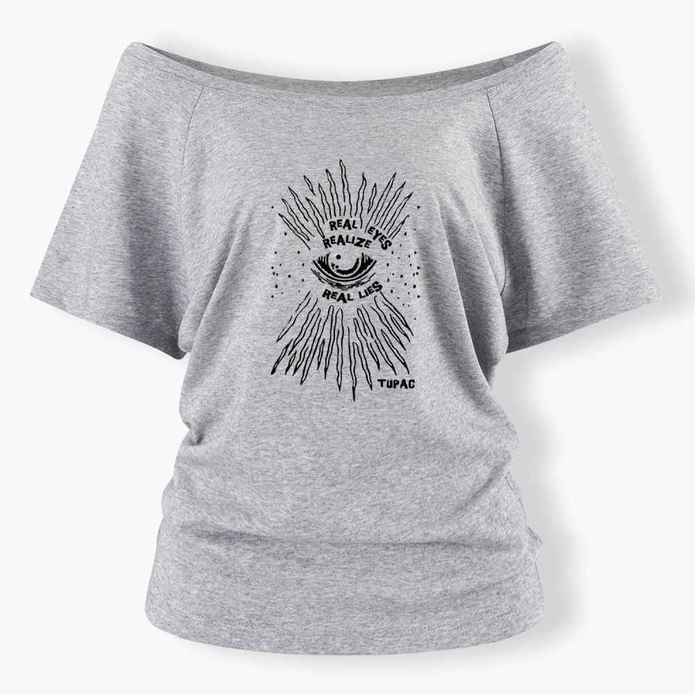Real Eyes Realize Real Lies Off Shoulder T-Shirt