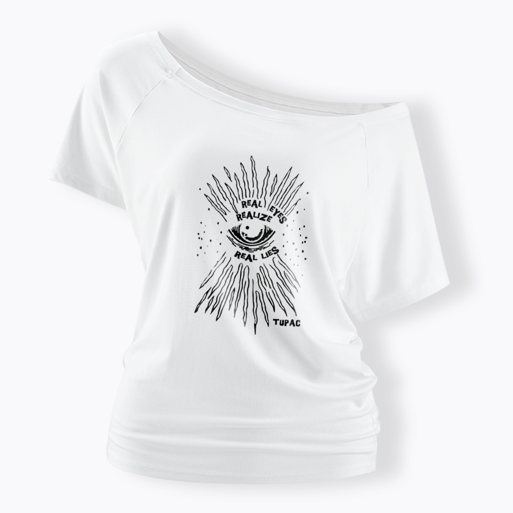 Real Eyes Realize Real Lies Off Shoulder T-Shirt