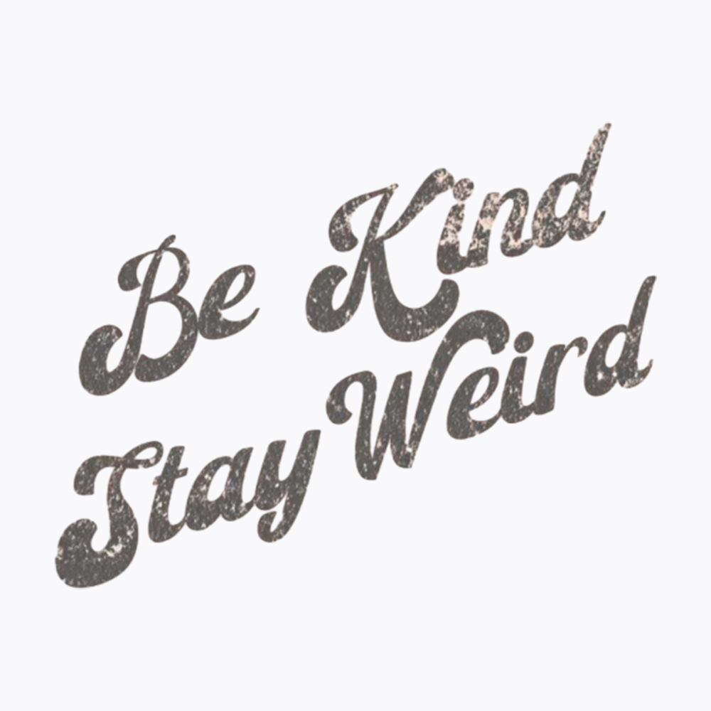 Be Kind Stay Weird V-Neck Off Shoulder T-Shirt