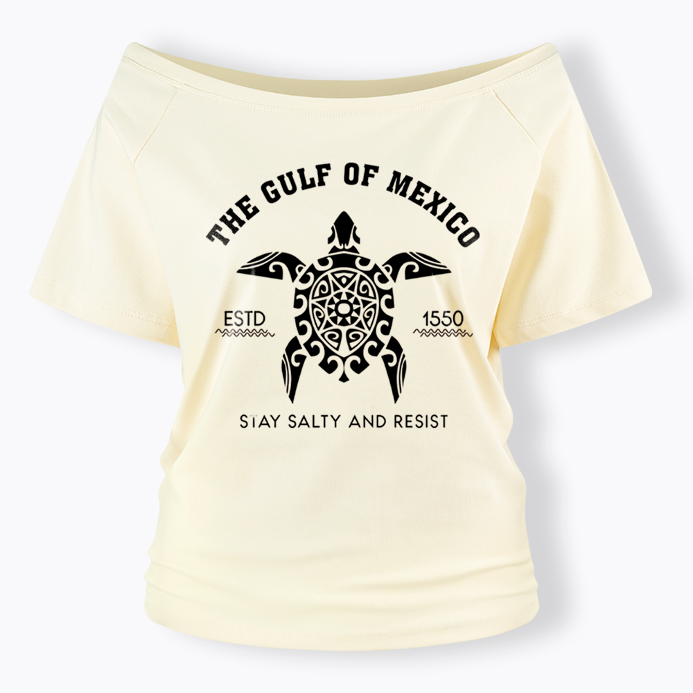 Gulf of Mexico Stay Salty Off Shoulder T-Shirt