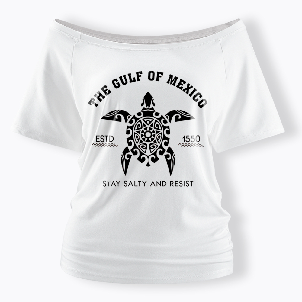 Gulf of Mexico Stay Salty Off Shoulder T-Shirt