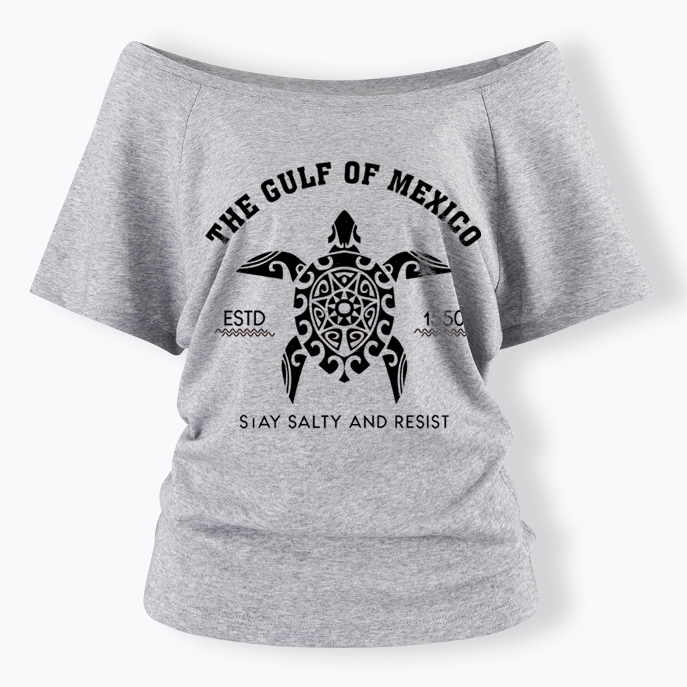 Gulf of Mexico Stay Salty Off Shoulder T-Shirt